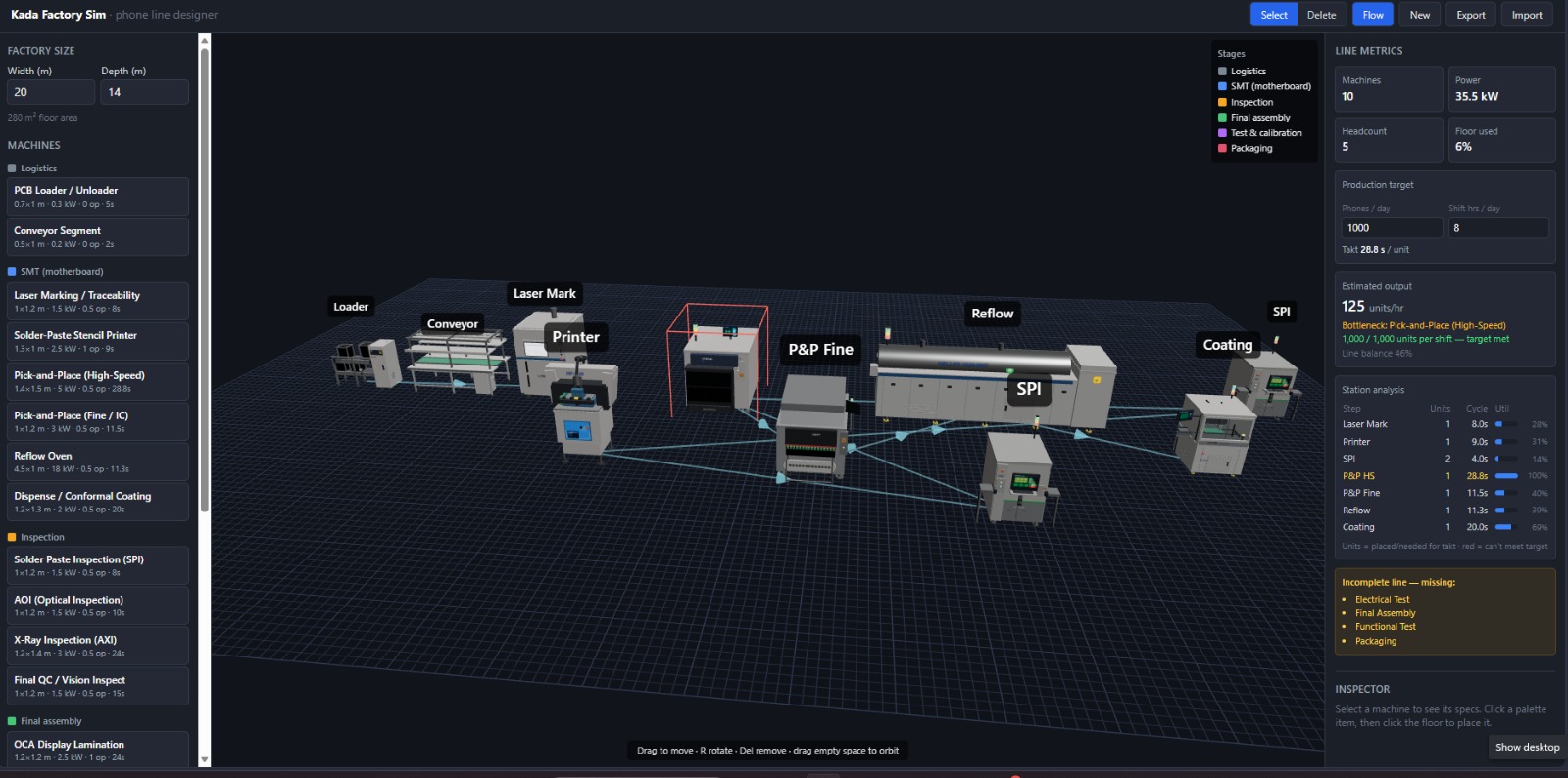 KADA Factory Simulator screenshot 1